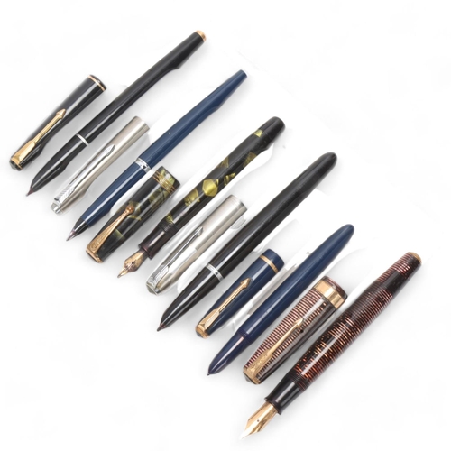 592 - 6 vintage Parker fountain pens