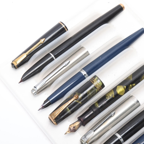 592 - 6 vintage Parker fountain pens