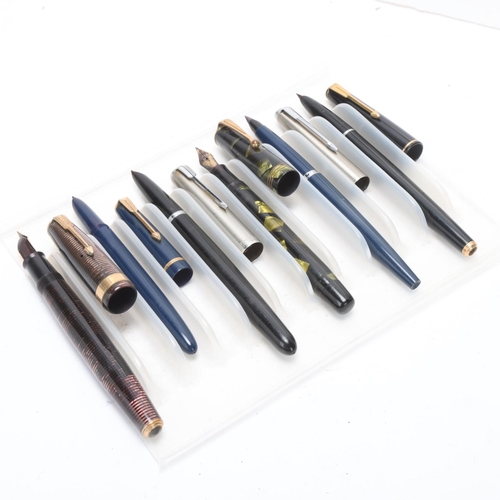 592 - 6 vintage Parker fountain pens