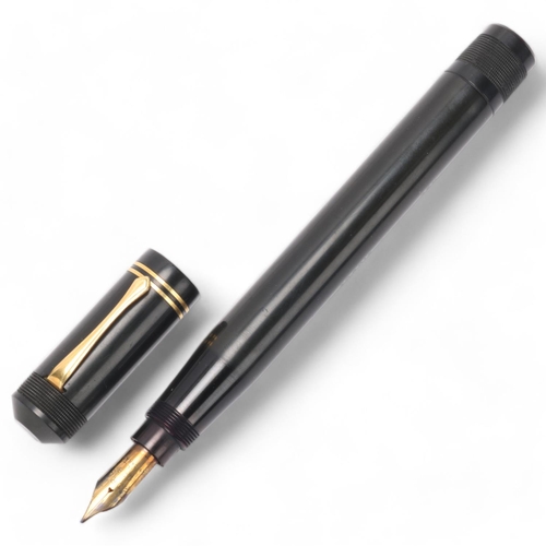 594 - A Ford's Patent fountain pen, circa 1930, black rubber body, nib marked 428 Mill, 14ct,  length 16 c... 