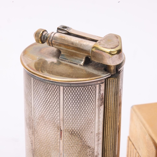 632 - 2 vintage Parker desk lighters, silver plater Roller Beacon and gilded table lighter, both with make... 