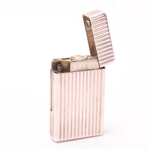 638 - A vintage 1940s' Dunhill silver plated lighter, Design No 855346, engraved to top with cross rifles ... 