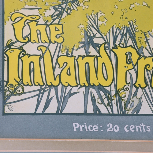 102 - The Inland Printer (cover) September 1898, original lithograph, image 30cm x 22cm, framed