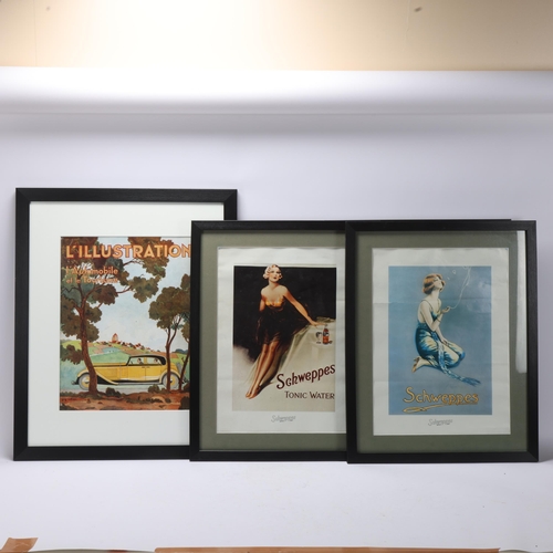 115 - Harper's Bazaar lithograph cover February 1933, together with 5 other advertising prints (6), framed