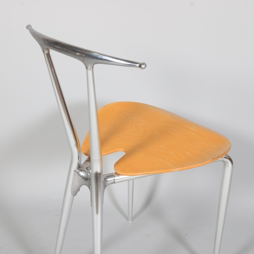 261 - Carlo Bartoli, a Hole chair designed in 1993, the polished aluminium frame with ply seat as seen in ... 