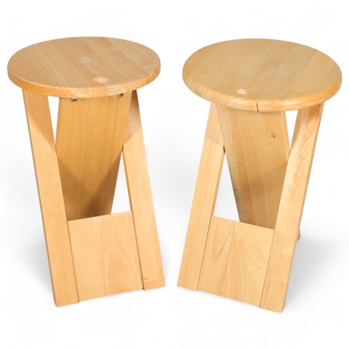 353 - ADRIAN REED & ROGER TALLON for Princes Design Works, London, a pair of Suzy design beech folding sto... 