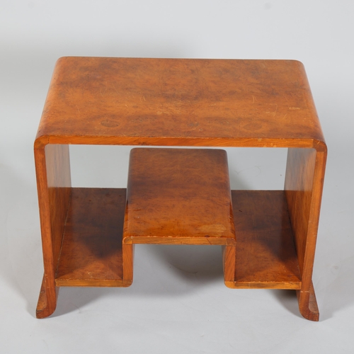 7 - Art Deco maple occasional table, circa 1920s, with stepped under-tier, 61cm x 38cm, height 51cm