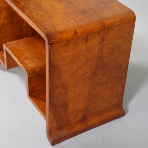 7 - Art Deco maple occasional table, circa 1920s, with stepped under-tier, 61cm x 38cm, height 51cm