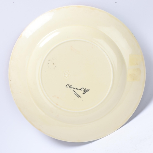 49 - Clarice Cliff Forest Glen pattern plate, circa 1935, diameter 25.5cm, impressed date marks