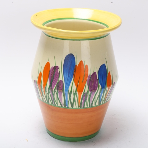 60 - Clarice Cliff Bizarre Crocus pattern vase, height 20cm