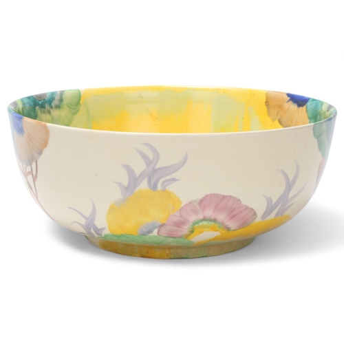 61 - Clarice Cliff Bizarre Viscaria pattern bowl, diameter 24cm