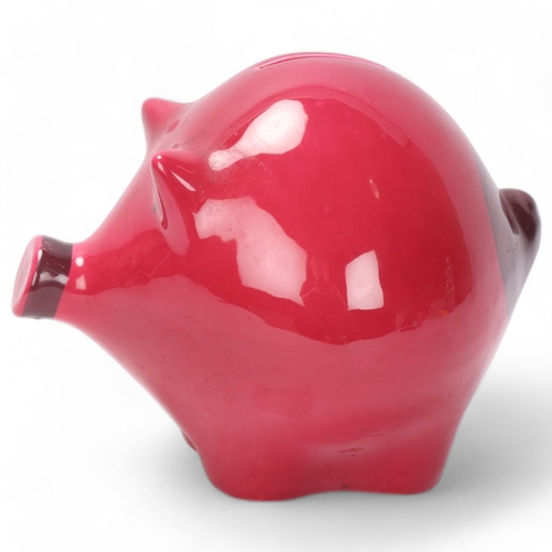 318 - A Baldelli, Italy ceramic piggybank with red/burgundy glaze,  factory mark to base, height 17.5cm