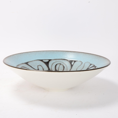 323 - A large Poole Pottery Aegean fruit bowl, makers mark to base numbered 58, diameter 34cm