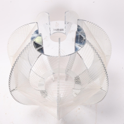 345 - A Paul Secon style lampshade, mirrored lucite frame with nylon wire, height 28cm