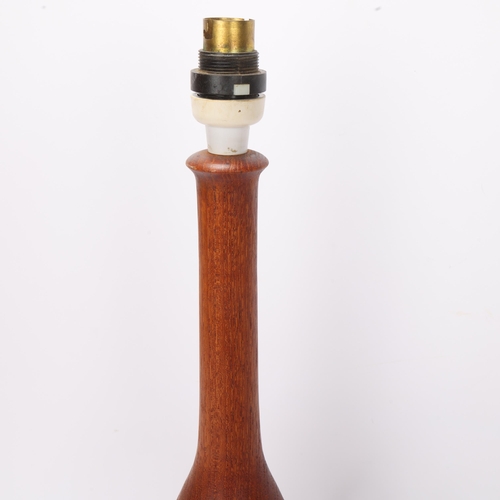 346 - 3 mid-century teak table lamp bases, tallest 44cm