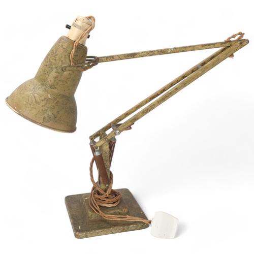 347 - A Herbert Terry Anglepoise lamp, original mottled paintwork, with two-step base, makers stamp, appro... 