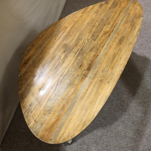 333 - TERRY WARREN, an ebonised driftwood coffee table, with polished top and rope inserts to legs, signed... 