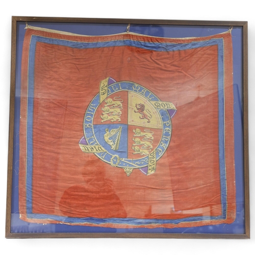 857 - A 19th century military Standard, in modern frame, overall frame dimensions 77cm x 77cm