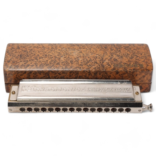 863 - A Hohner 64 Chromonica harmonica, cased