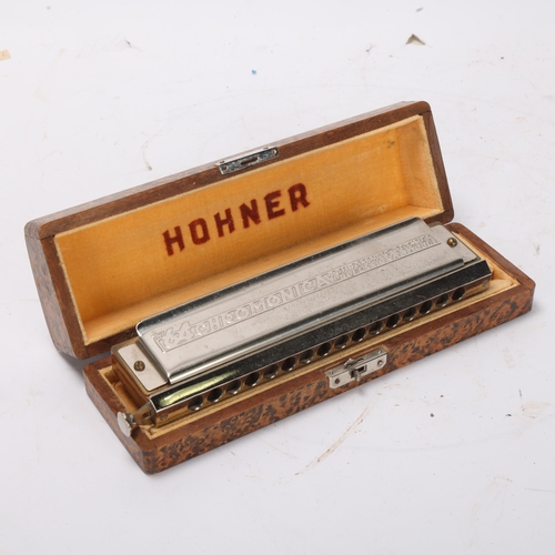 863 - A Hohner 64 Chromonica harmonica, cased