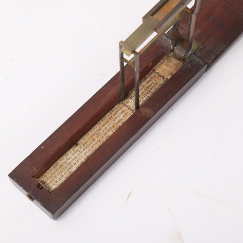 871 - 19th century mahogany and brass travelling coin scales, by Wilkinson of Ormskirk near Liverpool, cas... 