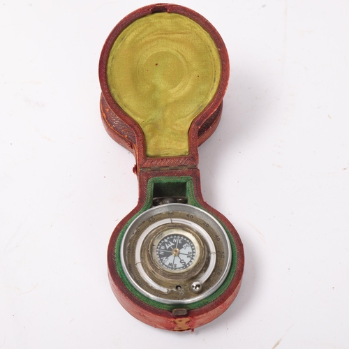 872 - A combination travelling pocket double-sided barometer thermometer and compass, by Meyrowitz of New ... 