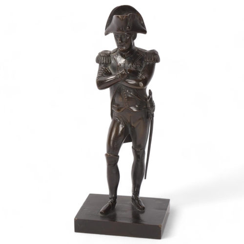 877 - Napoleon Bonaparte, 19th century bronze sculpture, unsigned with indistinct foundry marks under base... 