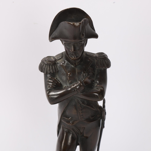 877 - Napoleon Bonaparte, 19th century bronze sculpture, unsigned with indistinct foundry marks under base... 