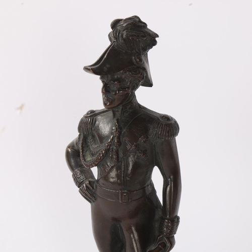 878 - The  Duke of Wellington, 19th century bronze sculpture, unsigned, height 23cm