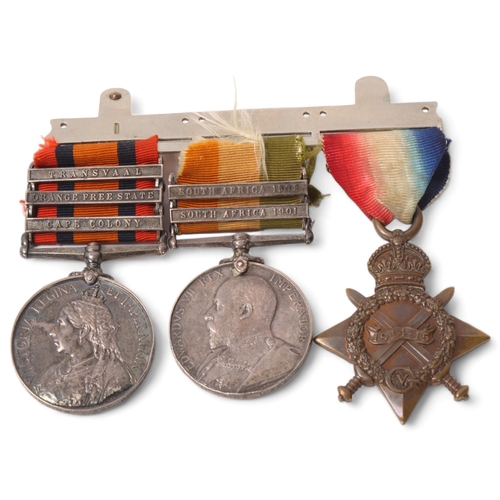 881 - A group of 3 South Africa and Great War medals to 2740 Pte M Caine, West Riding Regiment, comprising... 