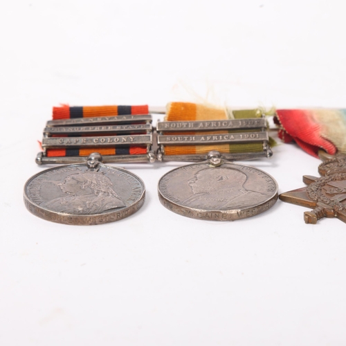 881 - A group of 3 South Africa and Great War medals to 2740 Pte M Caine, West Riding Regiment, comprising... 