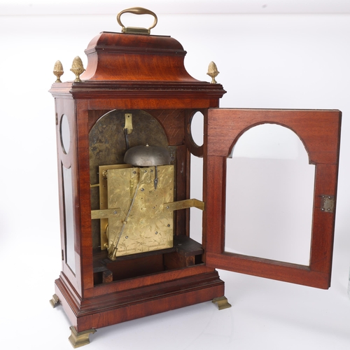 734 - A 19th century mahogany-cased 8-day bracket clock, by Peter Amyot of Norwich, the caddy top case hav... 