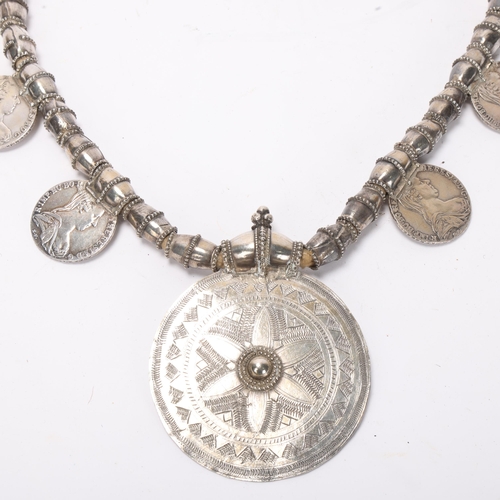 771 - A North African coin set necklace, gross weight 14oz