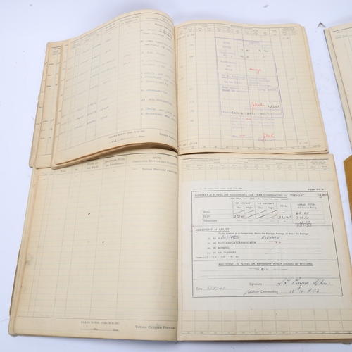 789 - 3 Pilot's flying log books, Second World War Period 1938 - 1942, for E D V Williams, and RAF pocket ... 