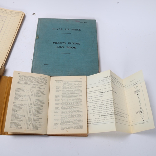 789 - 3 Pilot's flying log books, Second World War Period 1938 - 1942, for E D V Williams, and RAF pocket ... 