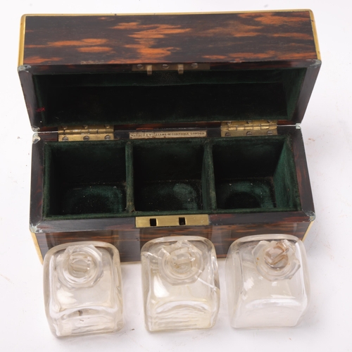 791 - A small Victorian brass-bound coromandel travelling perfume bottle case, by Watson & Williams 46 Cor... 