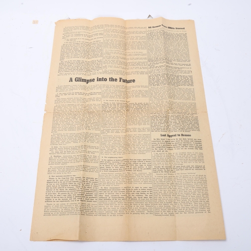 810 - A Last Appeal To Reason by Adolf Hitler, original Second World War Period propaganda paper, dropped ... 