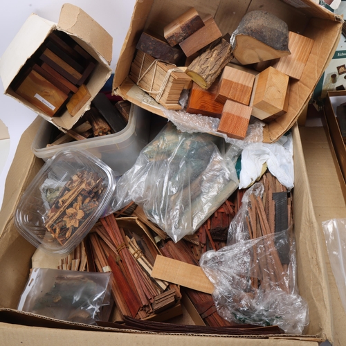 841 - A large collection of Tunbridge Ware spare parts, including unused blocks, slices and veneers for us... 