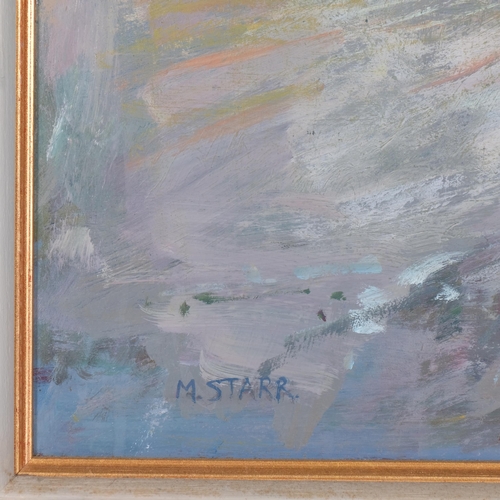 1004 - M Starr, moon over Dungeness, oil on board, signed, 60cm x 60cm, framed