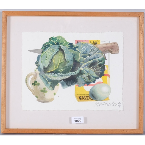 1009 - Matthew Rice, kitchen still life, watercolour, signed and dated '04, sheet 24cm x 32cm, framed