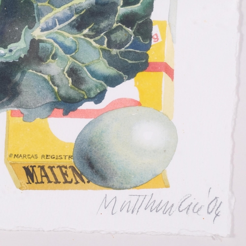 1009 - Matthew Rice, kitchen still life, watercolour, signed and dated '04, sheet 24cm x 32cm, framed