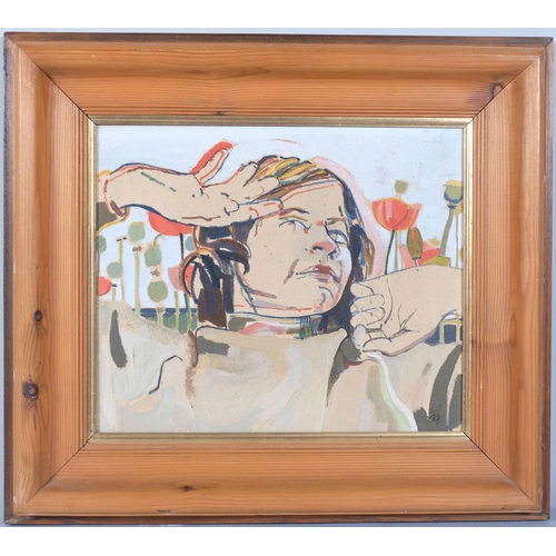 1013 - Louis Turpin (born 1947), Camilla, oil on canvas, signed with monogram dated '77, 30cm x 36cm, frame... 