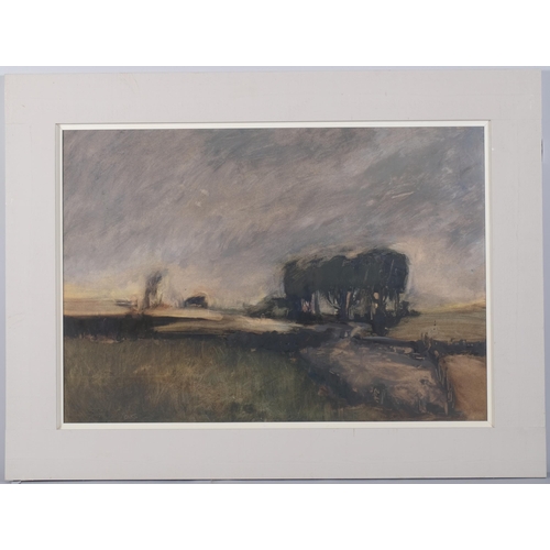 1019 - Janet Monks (born 1939), landscape, watercolour gouache, 55cm x 80cm, framed