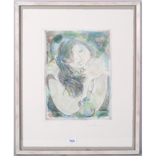 1024 - Ken Townsend (1931 - 1999), Eve, drypoint and watercolour, signed in pencil, no. 3/50, plate 37cm x ... 