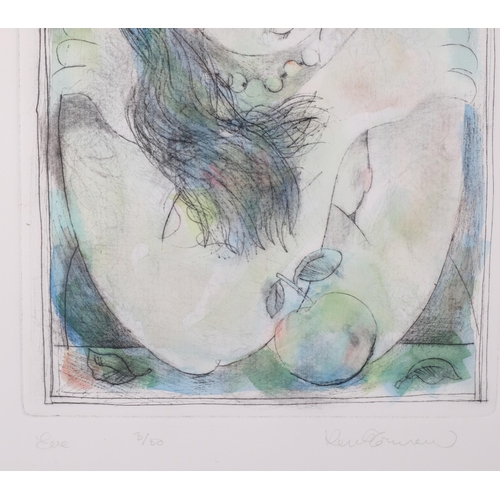 1024 - Ken Townsend (1931 - 1999), Eve, drypoint and watercolour, signed in pencil, no. 3/50, plate 37cm x ... 