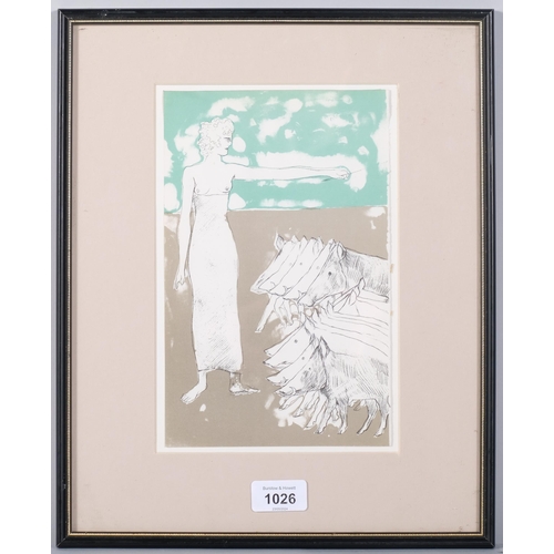 1026 - Elisabeth Frink (1930 - 1993), Greek myth, original lithograph, 24cm x 15cm, framed