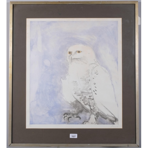 1027 - Elisabeth Frink (1930 - 1993), Snowy Owl, from Six Owls (1977), etching and aquatint in colours, art... 