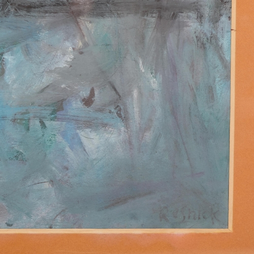 1033 - Milton Resnick (1917 - 2004), blue abstract, signed, 27cm x 39cm, framed