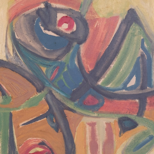 1041 - Lotte Wolf-Koch (1909 - 1977), abstract composition, oil on canvas, signed, 40cm x 50cm, framed