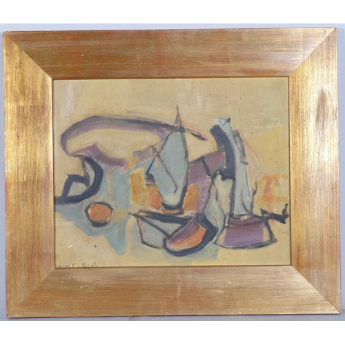 1042 - Lotte Wolf-Koch (1909 - 1977), abstract composition, oil on canvas, signed, 38cm x 48cm, framed